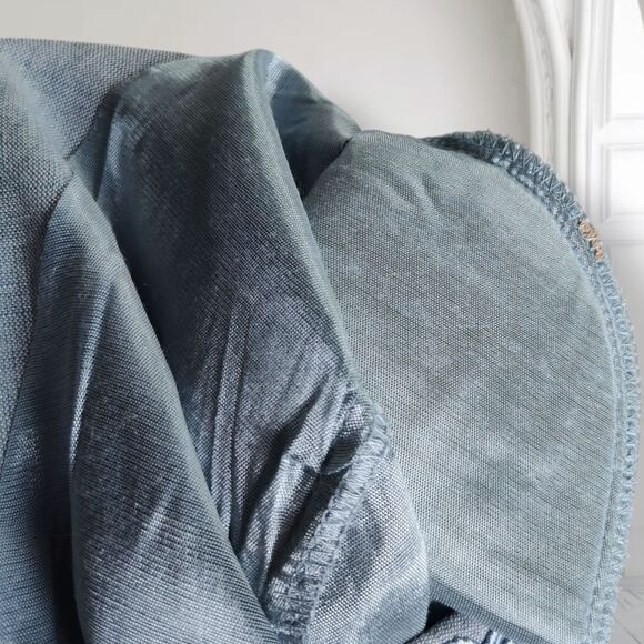 Vintage Sarah Elizabeth Linen Blend Sheath Maxi Dress Size 12 Button Embroidery - Picture 16 of 16